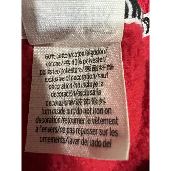 PINK by Victoria’s Secret Red Lace Up Sweatshirt Top Snowflakes Ski Winter Large - Picture 7 of 7